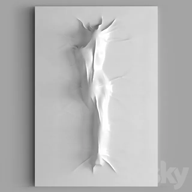 Bas relief Woman on the Wall 3D Model