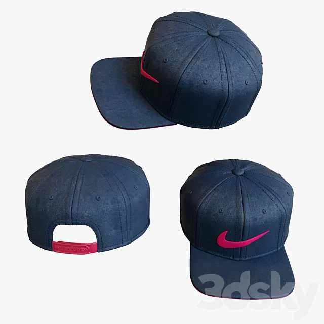 Baseball cap NEKE SWOOSH PRO – BLUE 3D Model