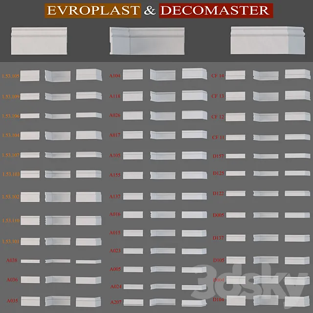 Baseboard Evroplast and Decomaster 3DModel Baseboard Evroplast and Decomaster 3DModel