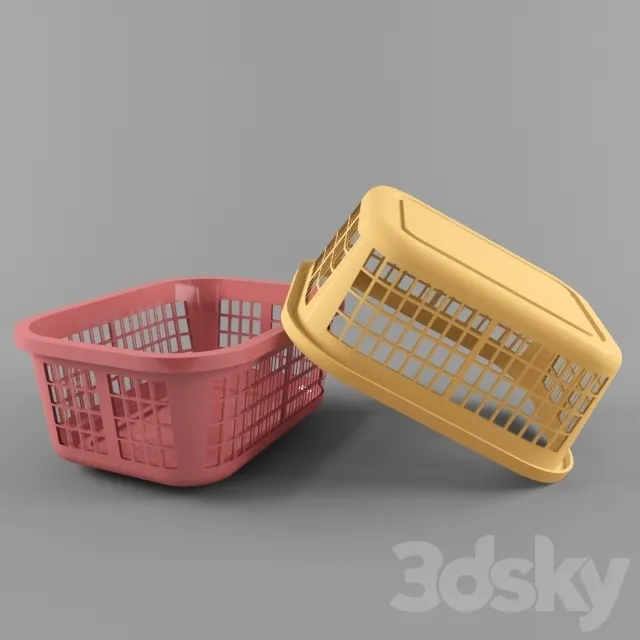 Basket for linen 3D Model Basket for linen 3D Model