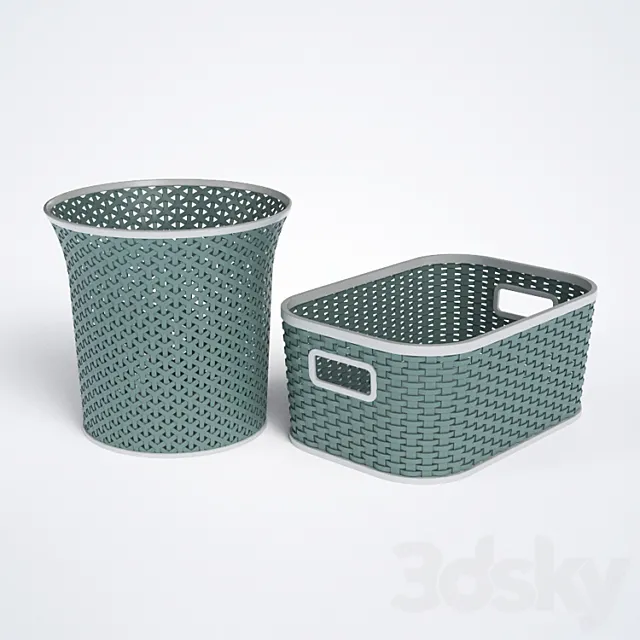 Basket for washing rattan 3D Model Basket for washing rattan 3D Model