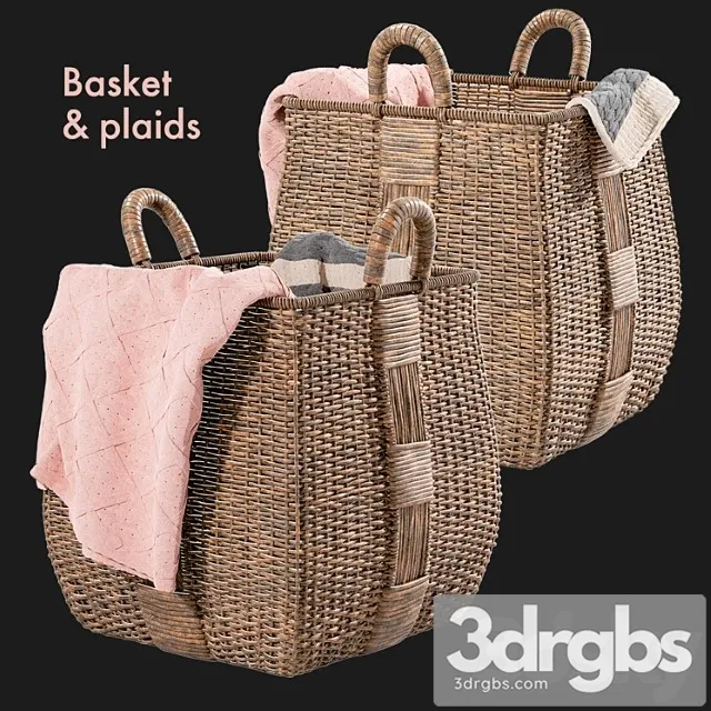 Basket Plaids Crate And Barrel 3D Model Download