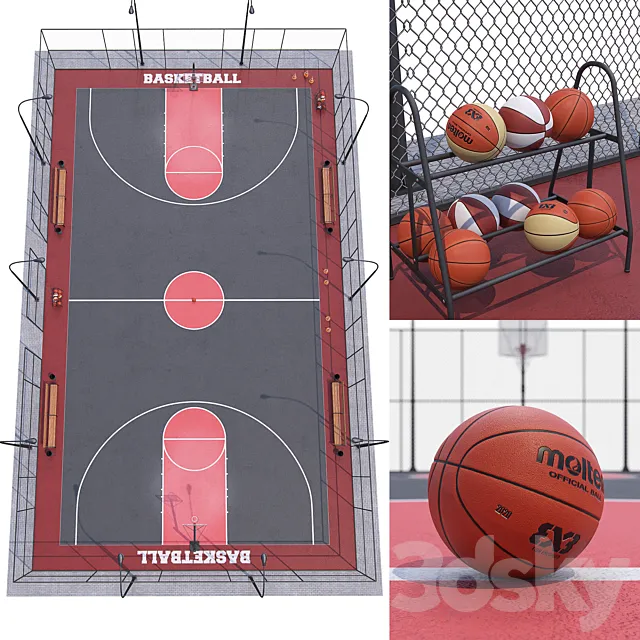 Basketball field 3D Model