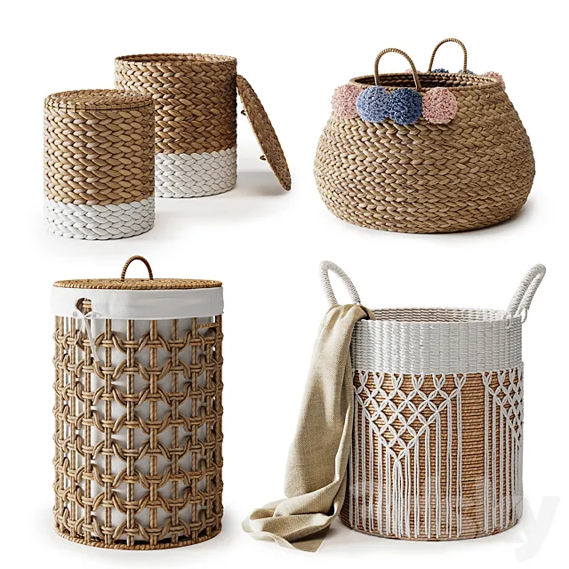 Baskets Set 03 3DModel Baskets Set 03 3DModel