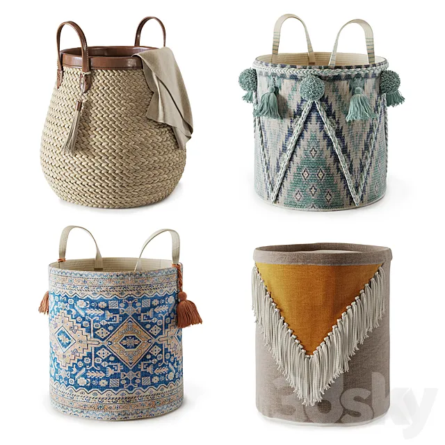 Baskets Set 04 3DModel Baskets Set 04 3DModel