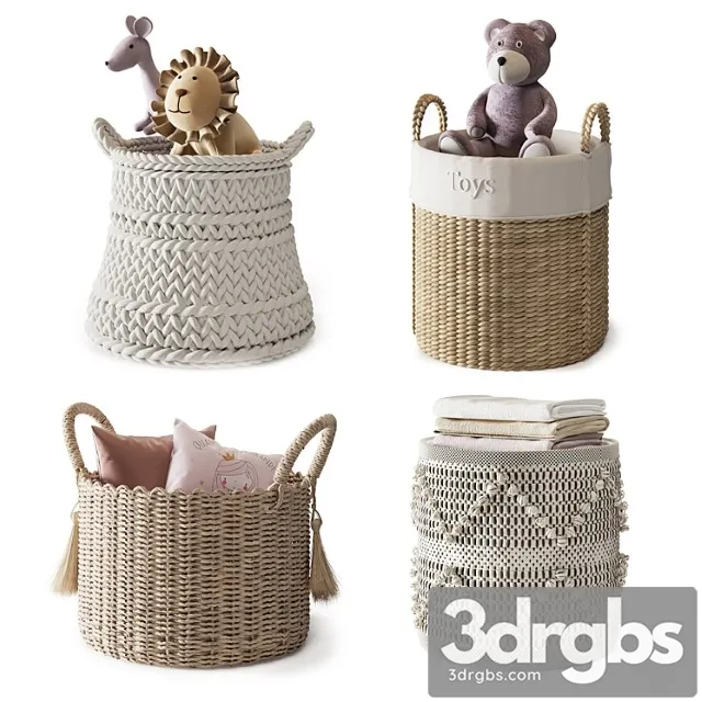 Baskets Set 08 3D Model Download
