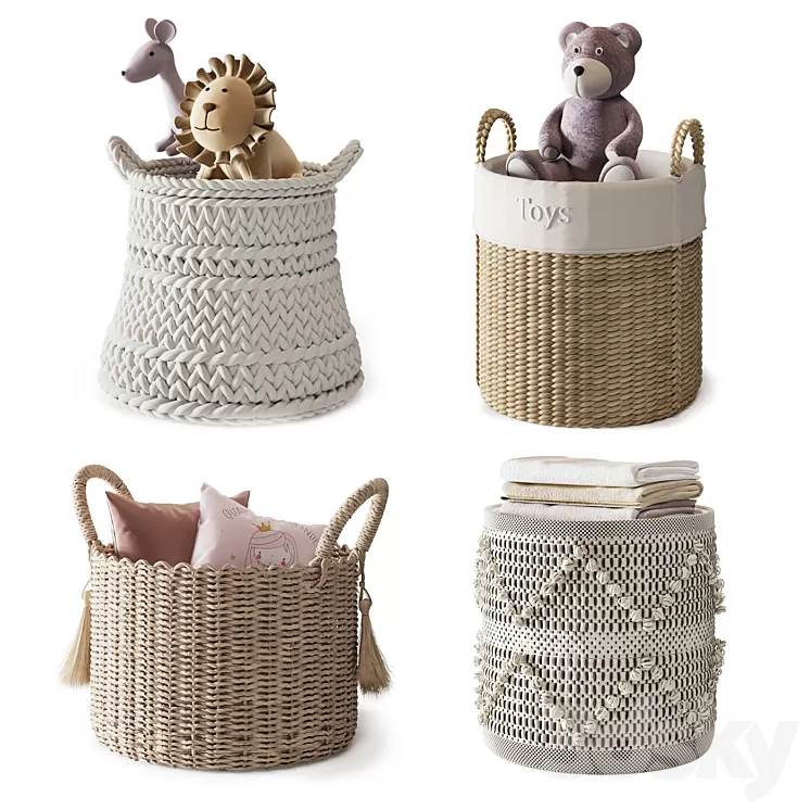 Baskets Set 08 3D Model Baskets Set 08 3D Model