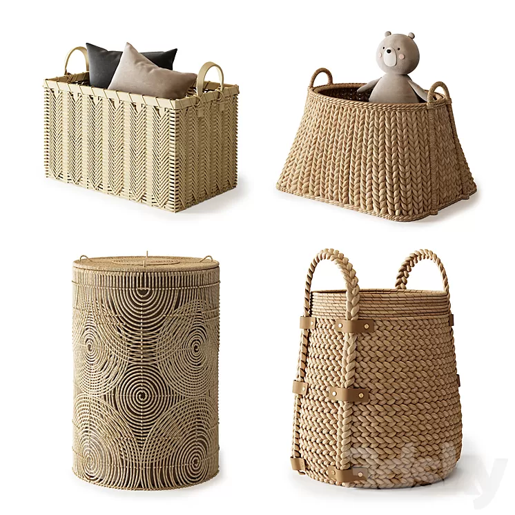 Baskets Set 09 3D Model Baskets Set 09 3D Model