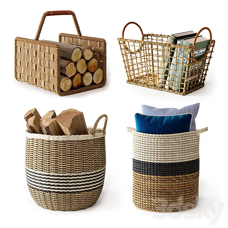 Baskets Set 10 3D Model Free Download