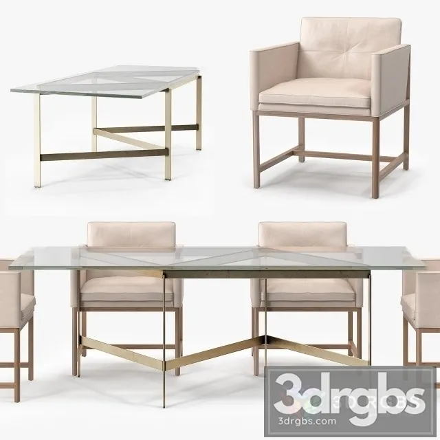 Bassam Fellows Plank Dining Table Dining Side Chair 3D Model Download Bassam Fellows Plank Dining Table Dining Side Chair 3D Model Download
