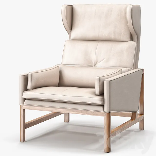 BassamFellows CB-51 Wing Back Lounge Chair 3D Model