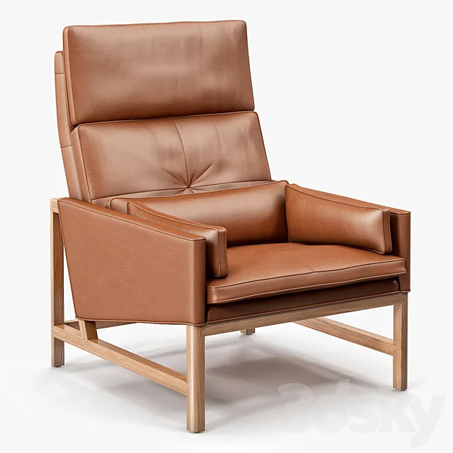 BassamFellows High Back Lounge Chair 3D Model