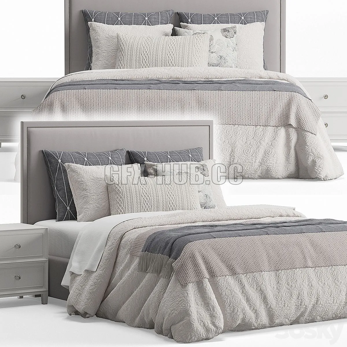 Bassett Furniture Manhattan Rectangular Bed 3D Model Bassett Furniture Manhattan Rectangular Bed 3D Model