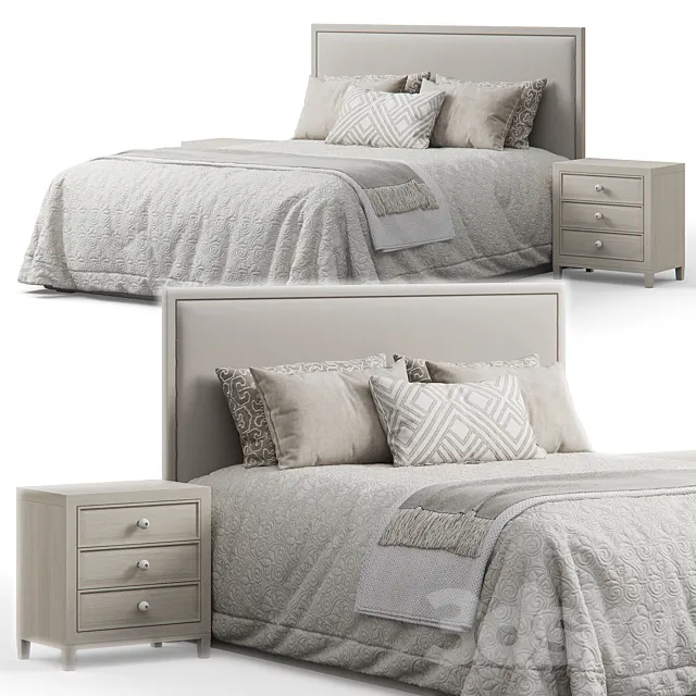 Bassett Furniture Manhattan Rectangular Headboard Bed 3D Model Bassett Furniture Manhattan Rectangular Headboard Bed 3D Model