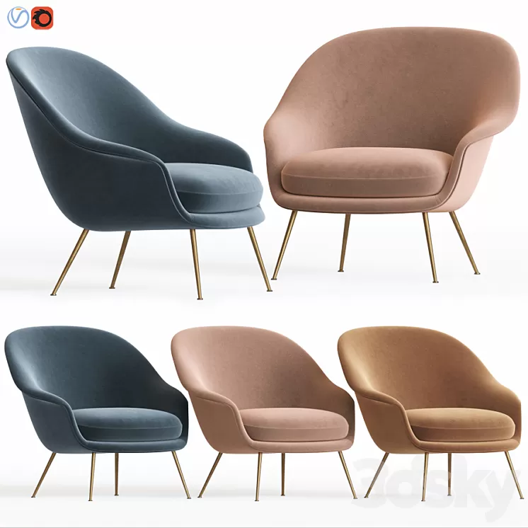 Bat Lounge Chair By Gubi 3D Model