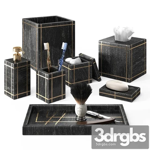 Bath accessories set – palais marble by kassatex Bath accessories set – palais marble by kassatex