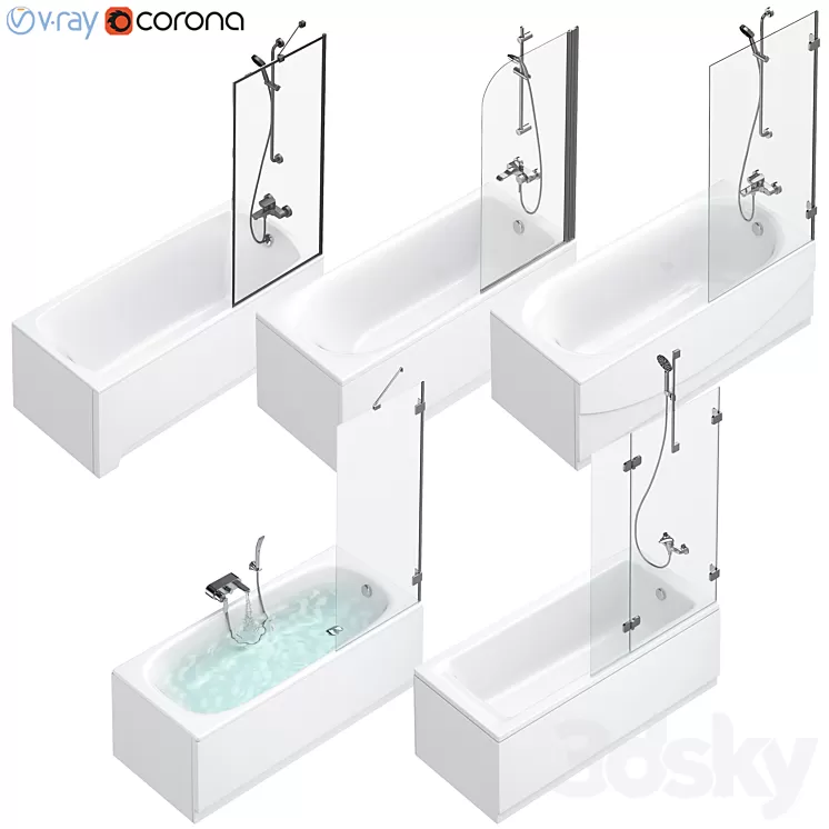 Bath and shower curtains Villeroy & Boch 3D Model