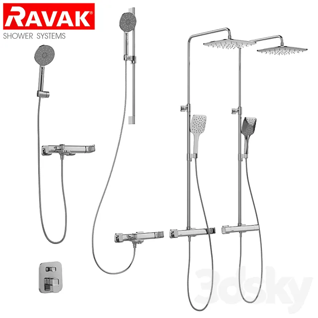 Bath and shower mixers Ravak 10 ° set 05 3DModel