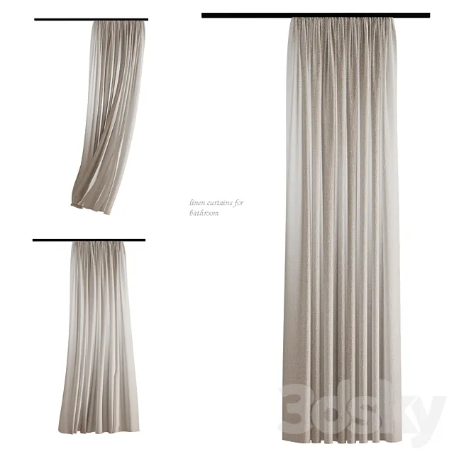 Bath Curtain 3D Model Bath Curtain 3D Model
