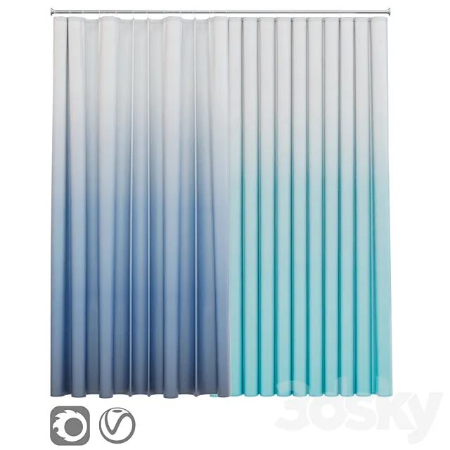 Bath curtain (shower) 200×200 cm (NYCKELN) 3D Model