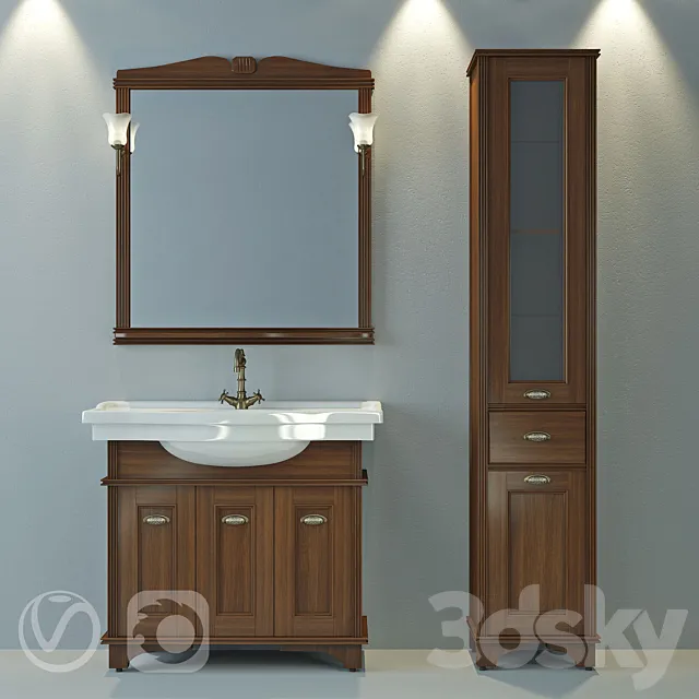 Bath Furniture Aquanet Nicole 90 3DModel Bath Furniture Aquanet Nicole 90 3DModel