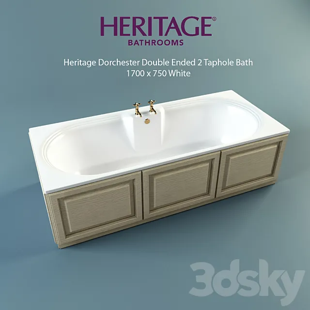 Bath Heritage Dorchester Double Ended 2 Taphole Bath 3D Model