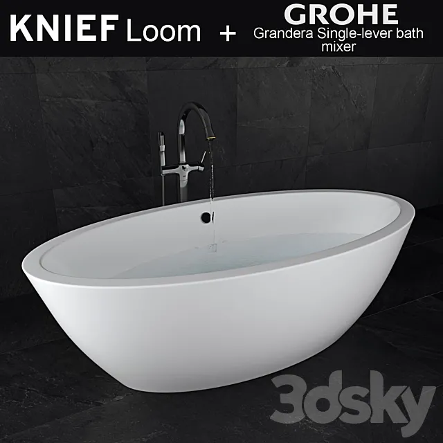 Bath Knief Loom + Grohe Grandera Single-lever bath mixer 3D Model