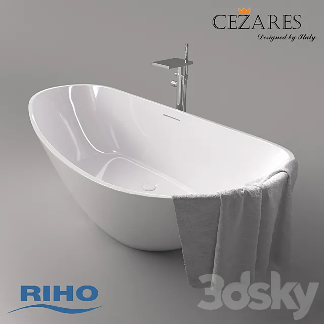 Bath Riho Granada & mixer Cezares Cascado 3D Model