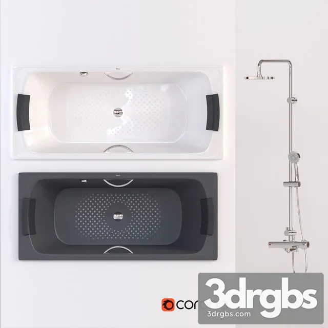 Bath Roca Lun and Shower Set Victoria 3D Model Download