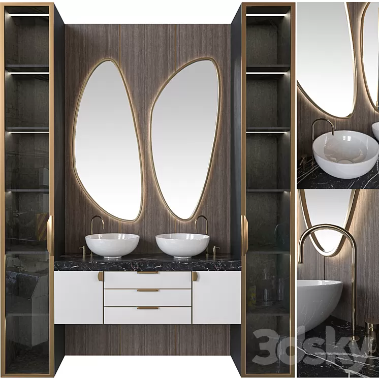 Bath Set 001 3D Model Free Download