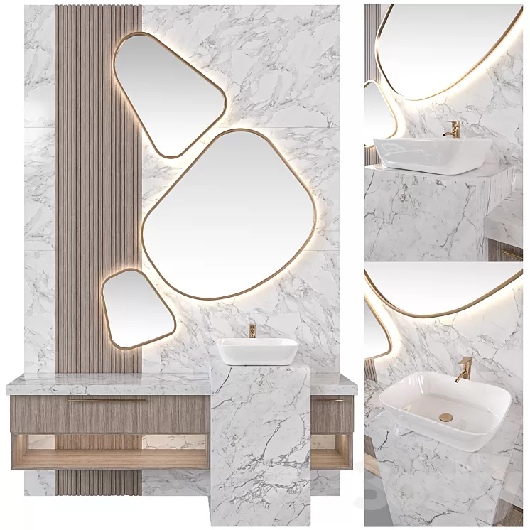 bath set 004 3D Model Free Download