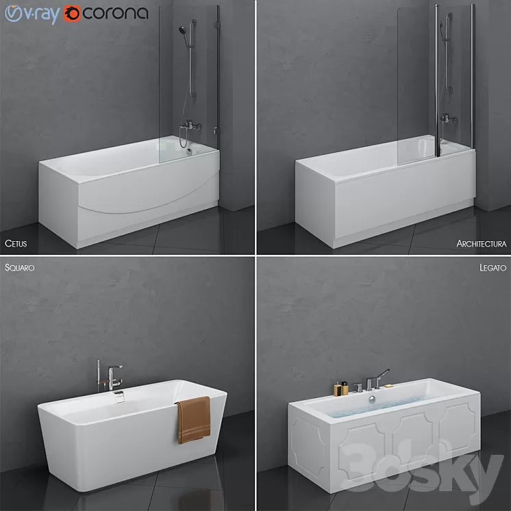 Bath set Villeroy & Boch set 23 (Architectura Cetus Legato Squaro) 3D Model