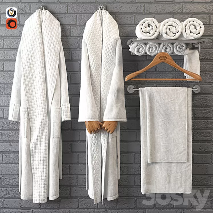 Bathrobe m02-2 3D Model