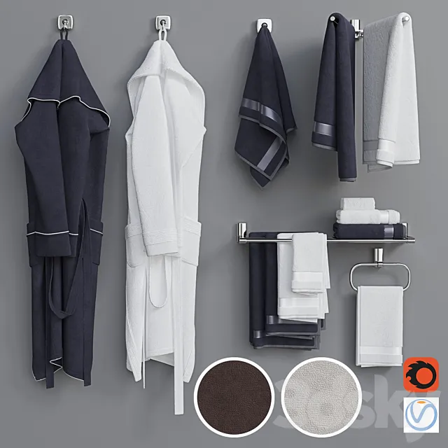 Bathrobe Set 2 3DModel