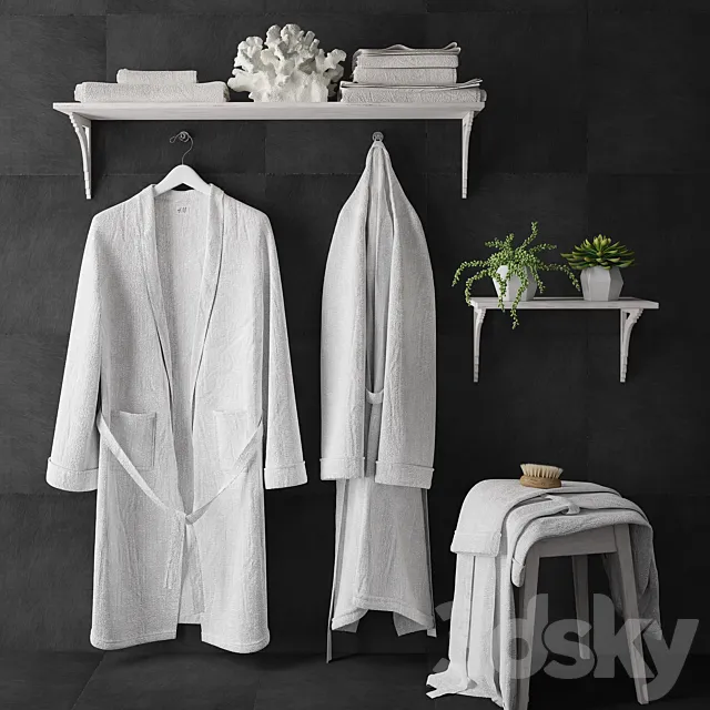 Bathrobe set 3DModel Bathrobe set 3DModel