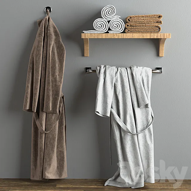 Bathrobes and towels 3DModel