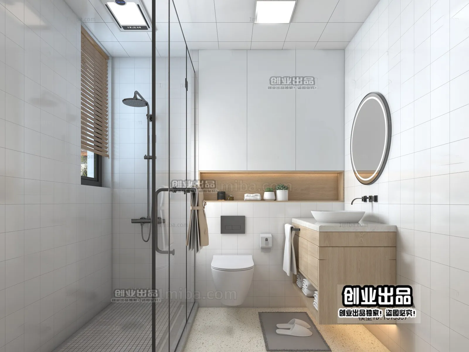 Bathroom 3D Interior Scene – Japanese Style – 002 Bathroom 3D Interior Scene – Japanese Style – 002
