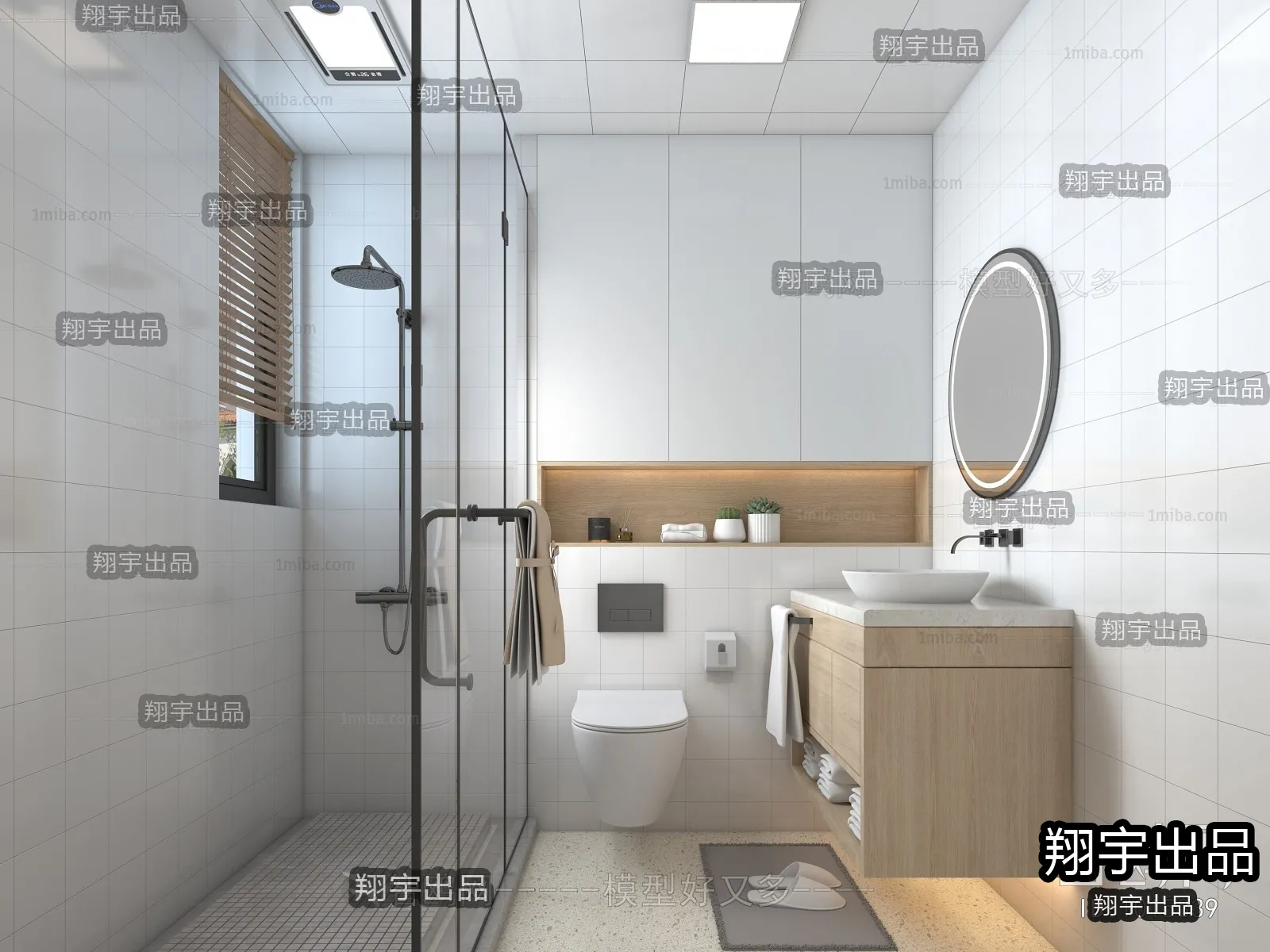 Bathroom 3D Interior Scene – Japanese Style – 006 Bathroom 3D Interior Scene – Japanese Style – 006