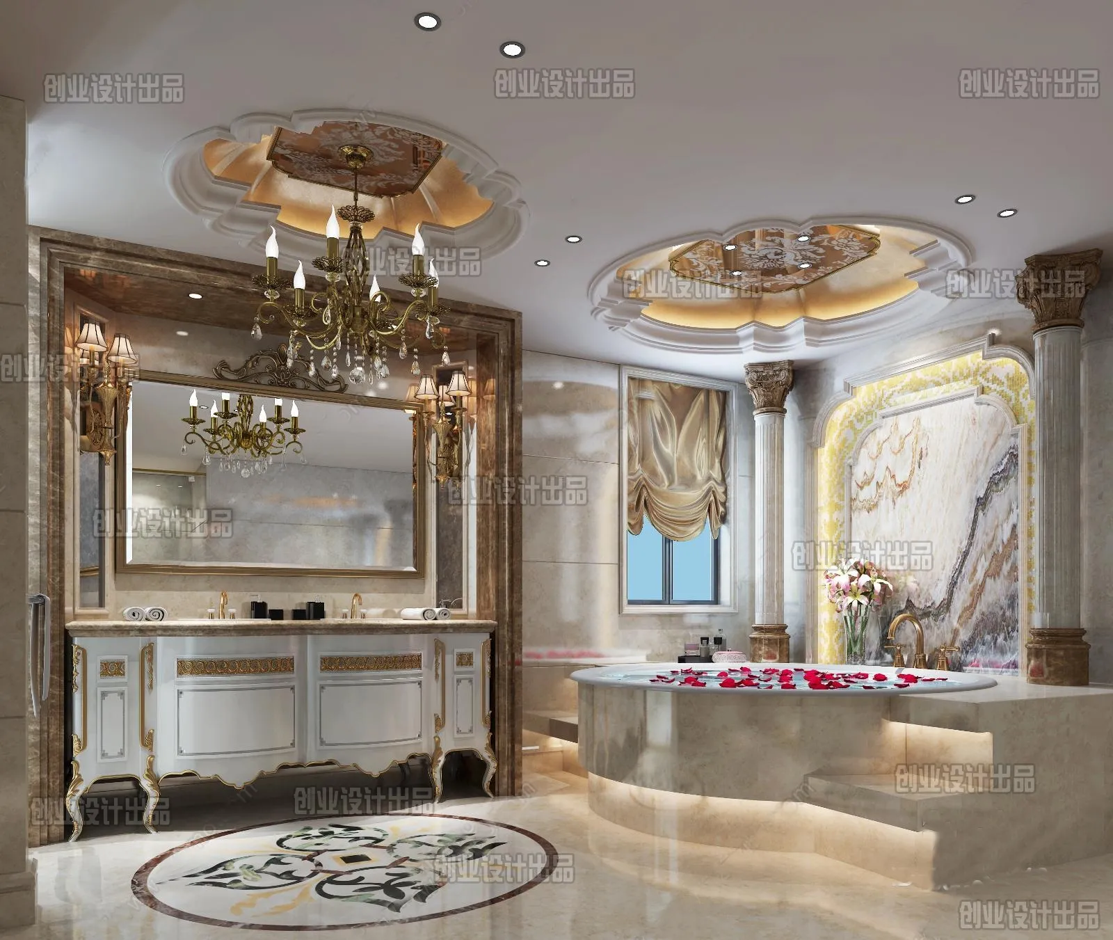 Bathroom 3D Interior Scene Model – European Style – 004 Bathroom 3D Interior Scene Model – European Style – 004