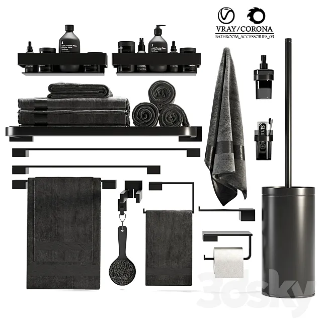 Bathroom Accessories 03 3D Model Bathroom Accessories 03 3D Model