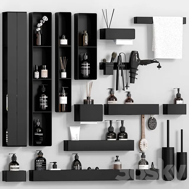 Bathroom Accessories 034-Tezza set 3D Model