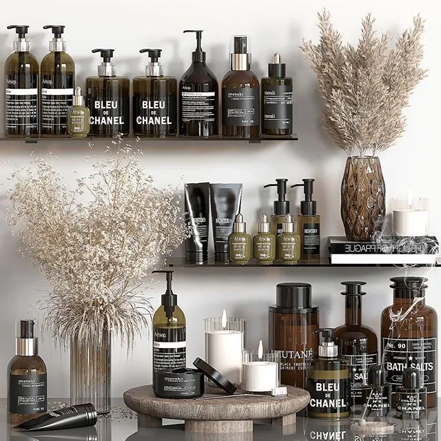 bathroom accessories 04 (with pampass) 3D Model