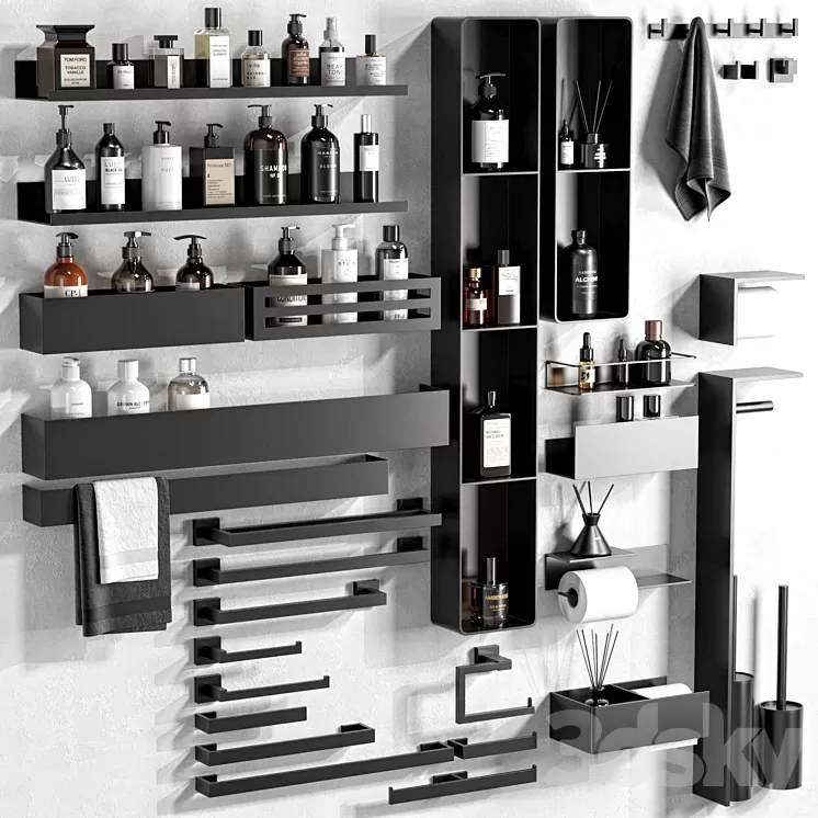 Bathroom accessories 3 3D Model Free Download