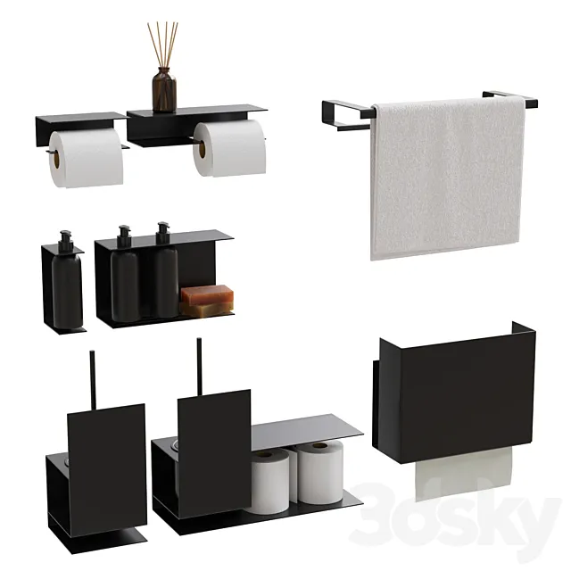Bathroom accessories 3D Model Bathroom accessories 3D Model