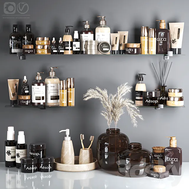 bathroom accessories 3D Model bathroom accessories 3D Model