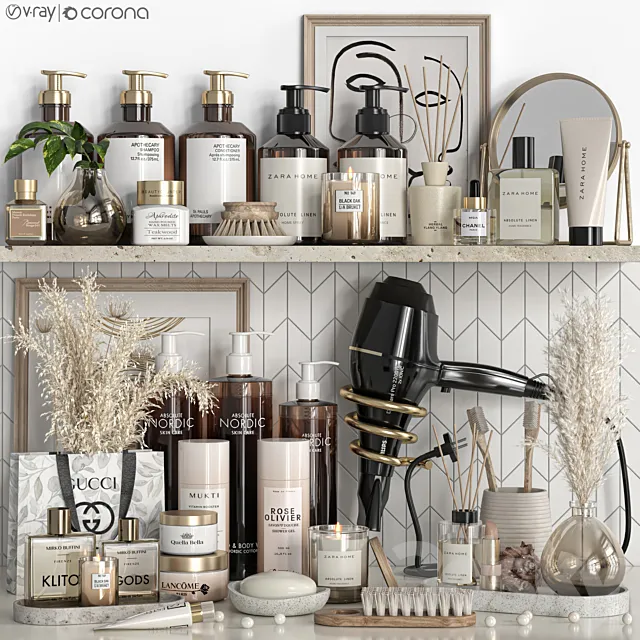 Bathroom accessories 74 3D Model Bathroom accessories 74 3D Model