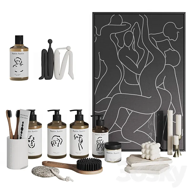Bathroom accessories Austin 3D Model Bathroom accessories Austin 3D Model