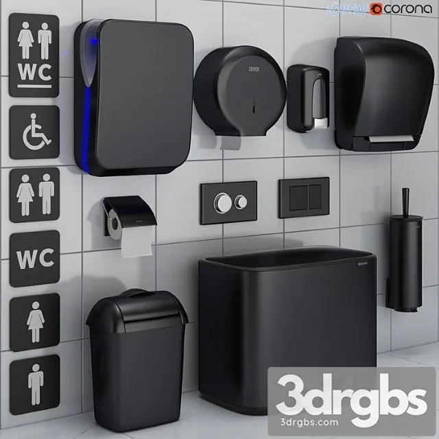 Bathroom Accessories Chain 72 Black 3D Model Download
