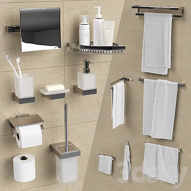 Bathroom accessories Grohe Selection Cube. 3DModel