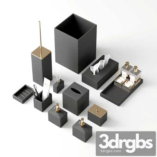 Bathroom Accessories Mood Black 3D Model Download